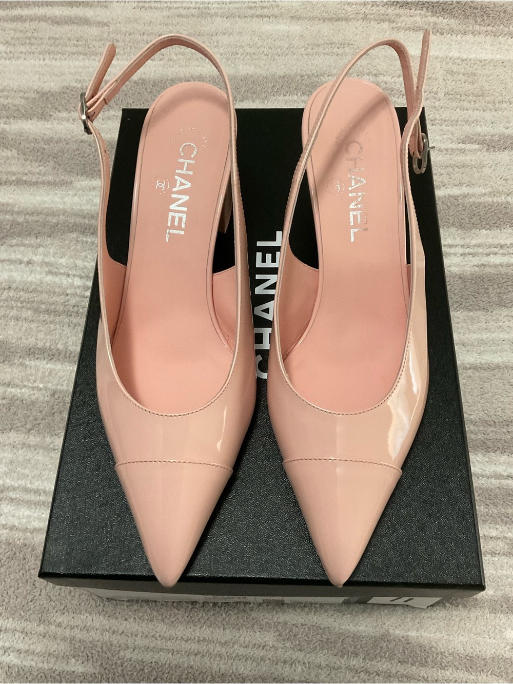 Chanel pink slingbacks 38